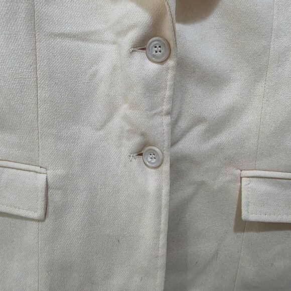 Cross Country Fashions Vintage Cream Wool Blazer 100% Wool Lined Classic - Picture 3 of 10